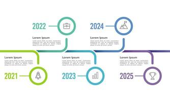 5 años infografía cronograma diseño modelo. hito, planificación, y mapa vial. vector ilustración.