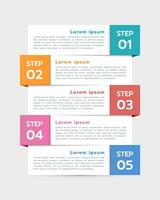 Vertical infographic 5 steps or options to success. Vector illustration.