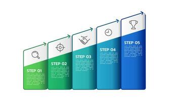 infografía demostración el 5 5 pasos de crecimiento. vector ilustración.