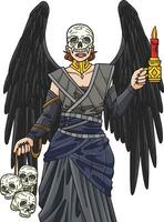 Halloween Angel of Death Cartoon Colored Clipart vector