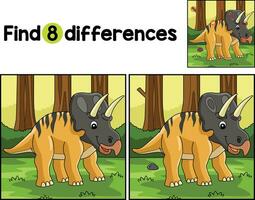 Zuniceratops Dinosaur Find The Differences vector