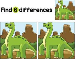 Brachiosaurus Dinosaur Find The Differences vector