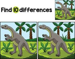 Lufengosaurus Dinosaur Find The Differences vector