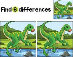 Qantassaurus Dinosaur Find The Differences vector