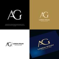 Logo Initial AG Lettering Typography Modern vector