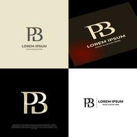 pb inicial moderno lujo logo modelo para negocio vector