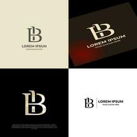 ib inicial moderno lujo logo modelo para negocio vector