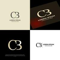 cb inicial moderno lujo logo modelo para negocio vector