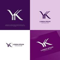 YK Initial Modern Typography Emblem Logo Template for Business vector