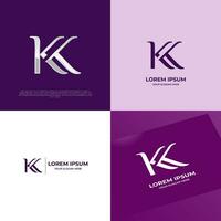 kk inicial moderno tipografía emblema logo modelo para negocio vector