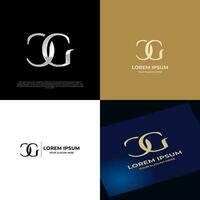 Logo Initial CG Lettering Typography Modern vector