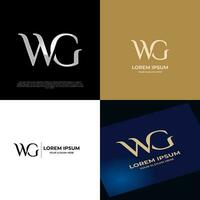 Logo Initial WG Lettering Typography Modern vector