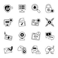 Bundle of Cyberattack Glyph Icons vector