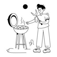 Trendy Outdoor Bbq vector