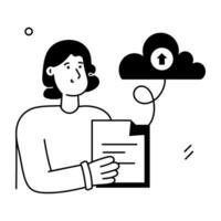 Trendy Upload Document vector