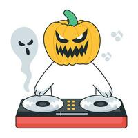 Trendy Halloween DJ vector