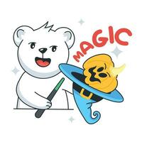 Trendy Bear Magic vector