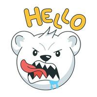 Trendy Hello Bear vector