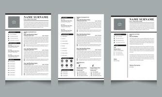 Clean Resume Cv Set Template Layout vector