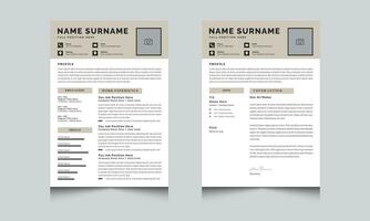 Resume Layout with Header vector