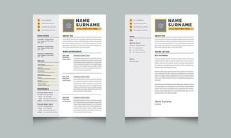 Clean Resume Layout Template Design vector