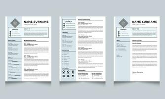 currículum y cubrir letra diseño con azul barra lateral diseño vector