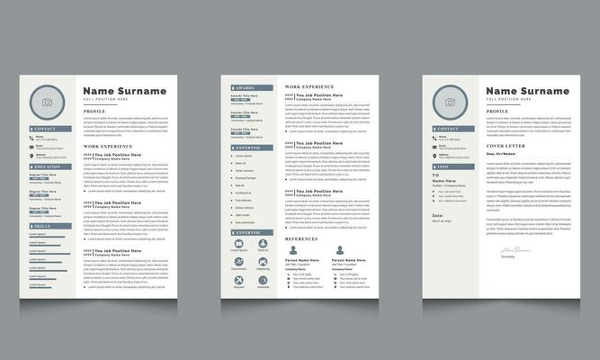 Elegant Black and White Minimalist Resume Template Layout
