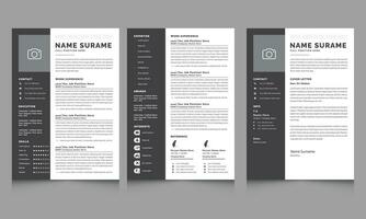 Resume Design Template Layout with Black Sidebar Accents vector