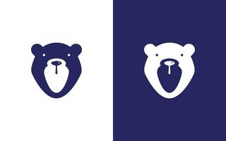 oso cabeza logo diseño vector