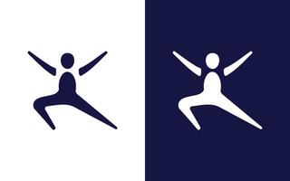 Men yoga logo design vector