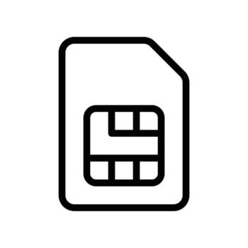 Sim card icon in line style design isolated on white background. Editable stroke. vector