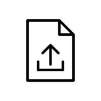 File upload, document export icon in line style design isolated on white background. Editable stroke. vector