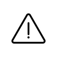 Triangle with exclamation mark, attention caution alert sign, hazard warning symbol icon in line style design isolated on white background. Editable stroke. vector