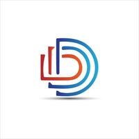 D letter creative logo design vector