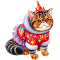 Cute pets in festive costumes, AI Generated png