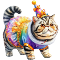 Cute pets in festive costumes, AI Generated png