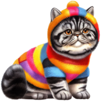 Cute pets in festive costumes, AI Generated png