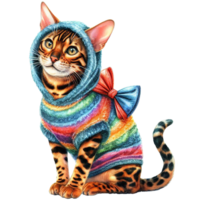 Cute pets in festive costumes, AI Generated png