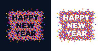 Abstract Geometric Background for Happy New Year Greeting Card vector