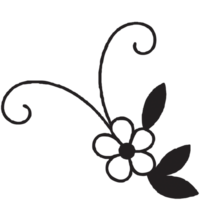 Hand gezeichnet Blumen- Gekritzel png