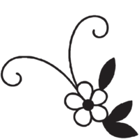 mão desenhado floral rabisco png