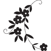 main tiré floral griffonnage png