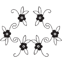 hand- getrokken bloemen tekening png