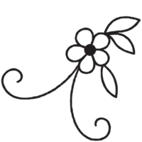 main tiré floral griffonnage png