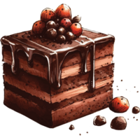 Delicious and colourful cakes, AI Generated png