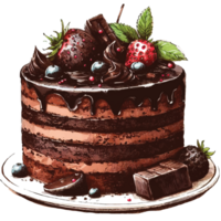 Delicious and colourful cakes, AI Generated png