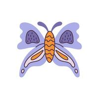 Colorful butterfly in doodle style vector