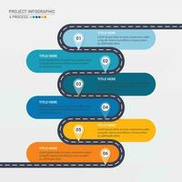 Infographic process design with icons and 6 options or steps. vector