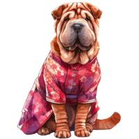 Cute pets in festive costumes, AI Generated png