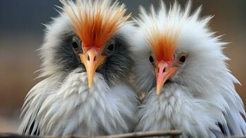 photo of heart-melting two Marabou Storks with an emphasis on expression of love. Generative AI